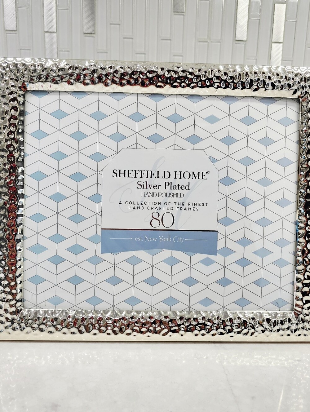 Sheffield Home Silver Hammered Photo Frame with Polished Finish 8x10